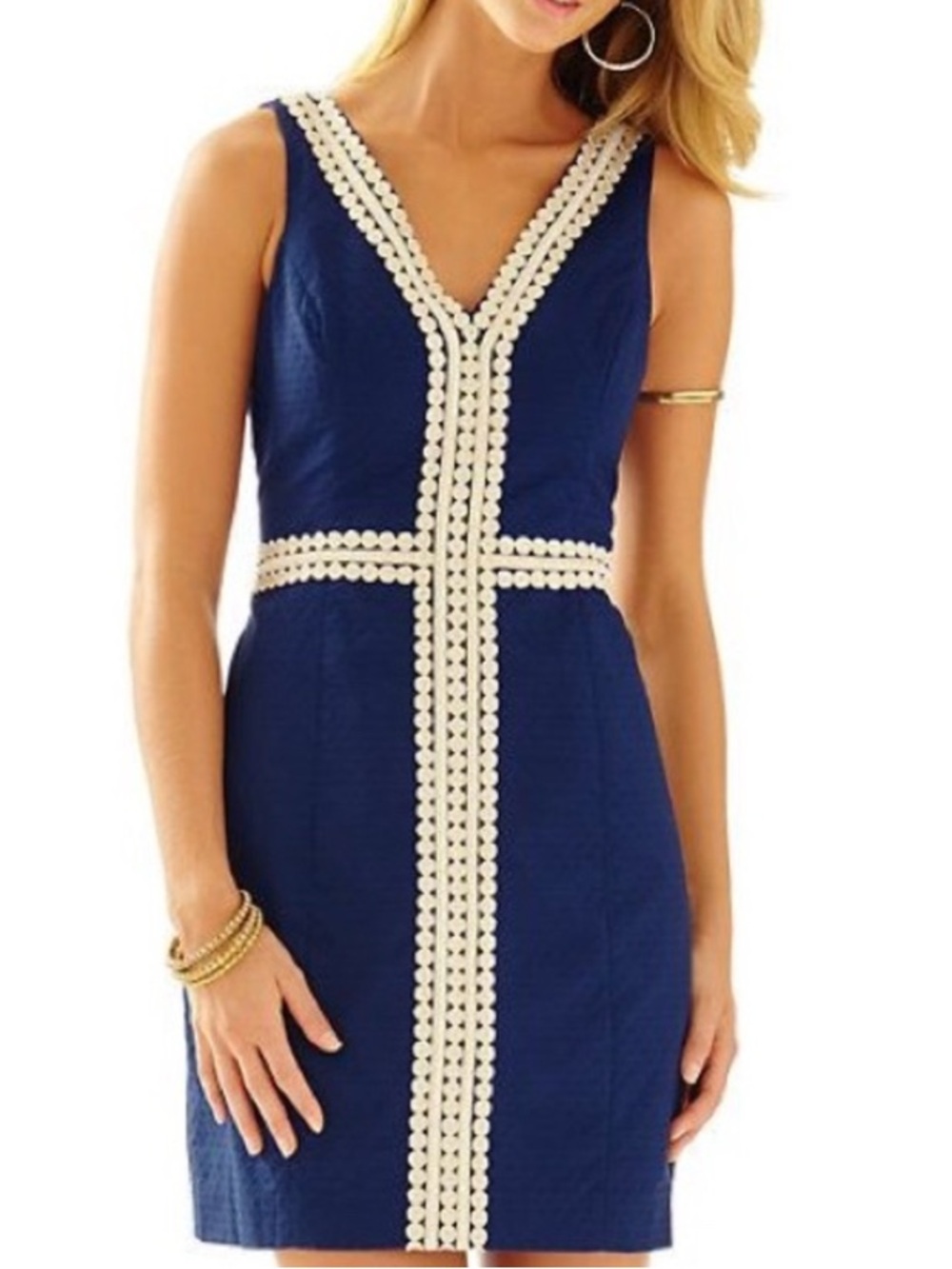Lilly Pulitzer Navy & Gold Shift Dress